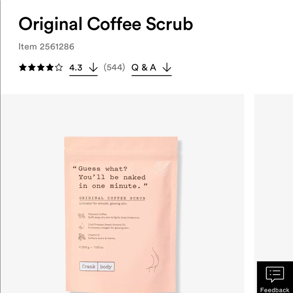 Frank body coffee scrub